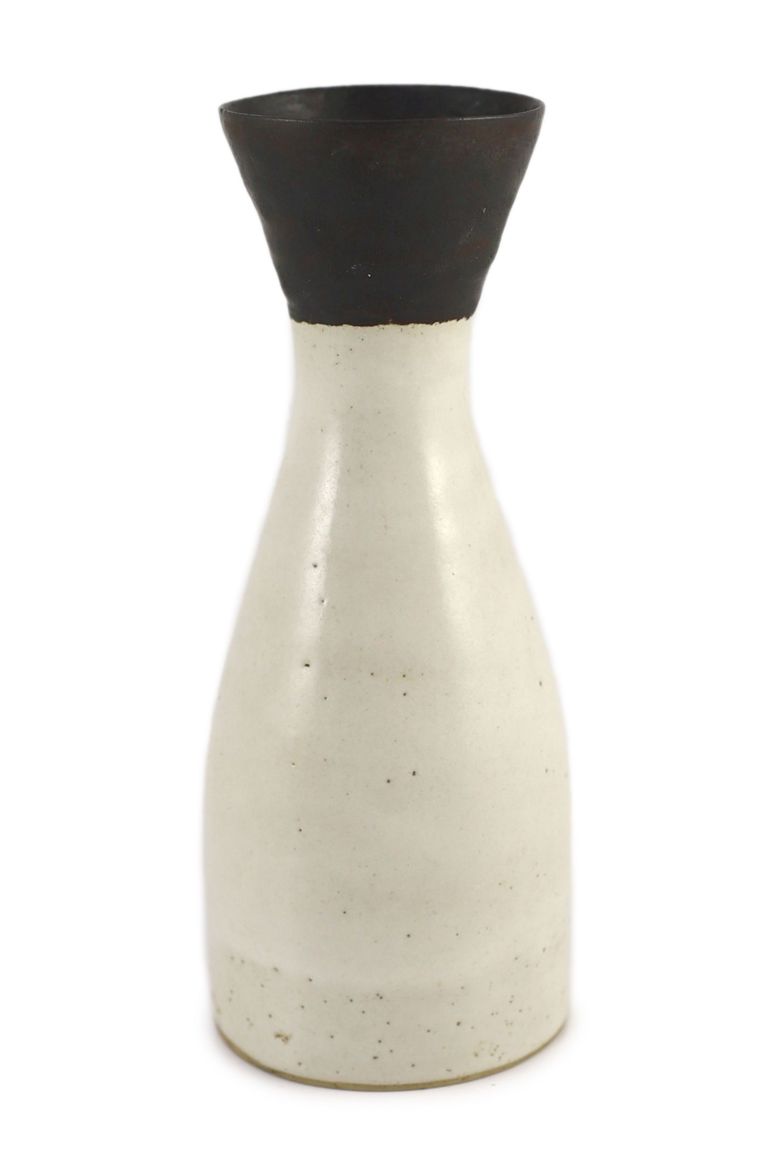 Dame Lucie Rie (1902-1995), a stoneware conical vase, 18.5cm high